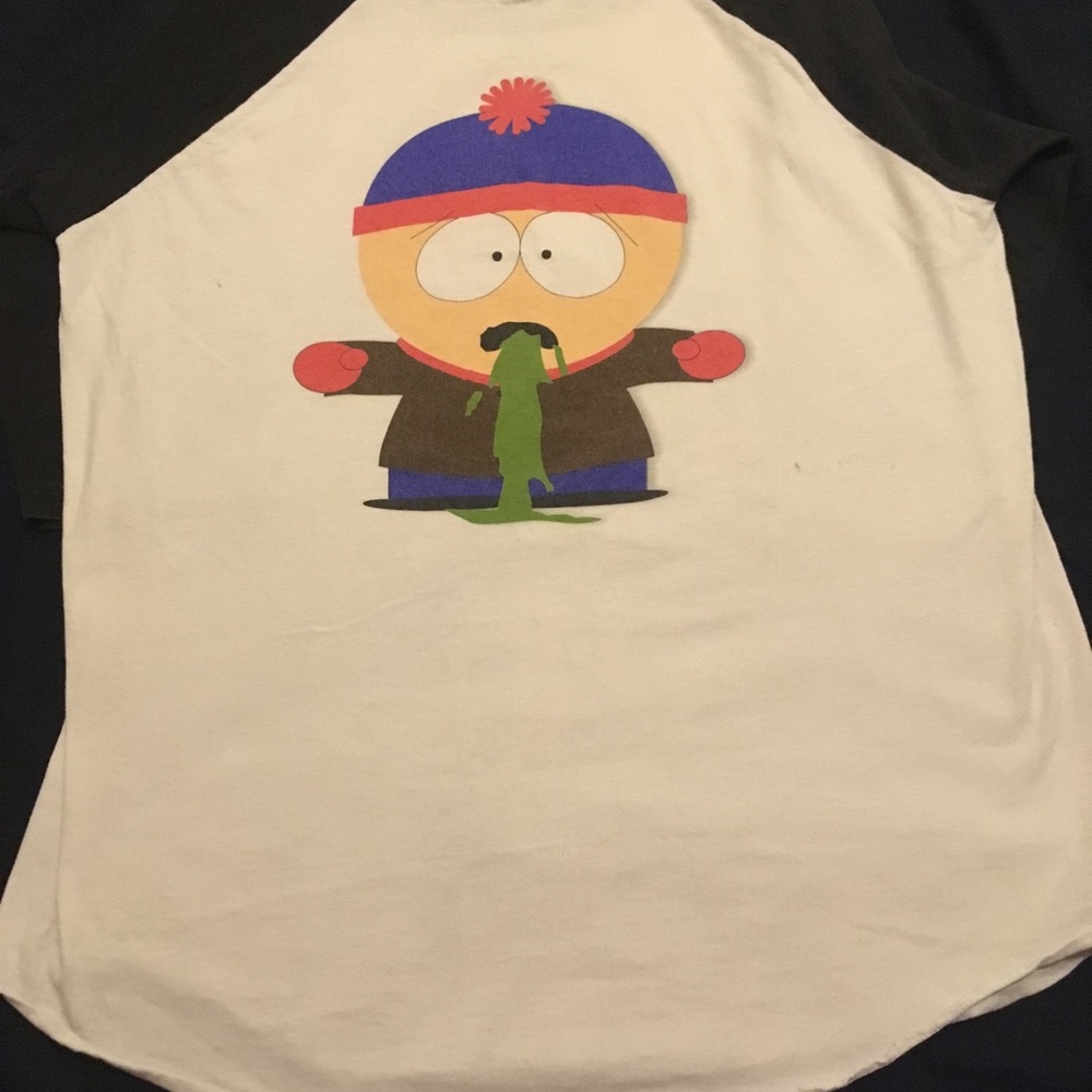 VINTAGE SOUTH PARK BASEBALL TEE SZ LARGE COMEDY CENTRAL 1997 STANLEY DESANTIS